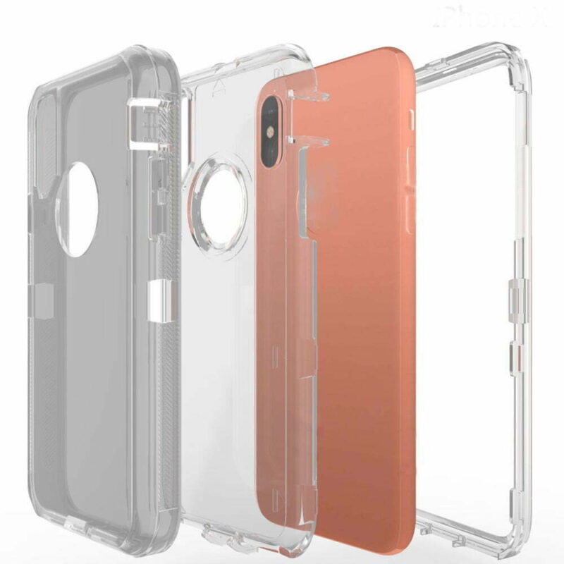 For Iphone XSM Clear Defender Mobile Case - Shiny Clear - Image 2