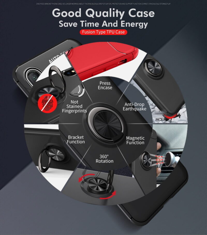 Ring Case for iPhone - Compatible with Magnetic Car Mount - Image 2