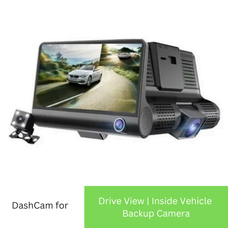 Affordable Driving Safety: 3-in-1 Dashcam with Cabin and Backup Cameras