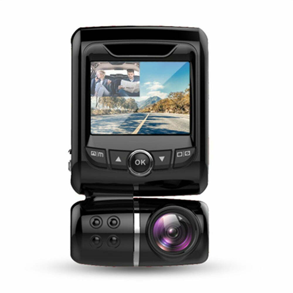 1080p Full HD Dual Dashcam With Real Night Vision, 2 in 1 dash camera, 24 Hours Parking Monitor & Motion Detection