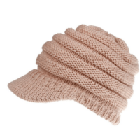 Pink Ponytail hats - Warm Women's Woolen Baseball Cap Messy Bun Ponytail Beanie Winter Knit Hole Hats