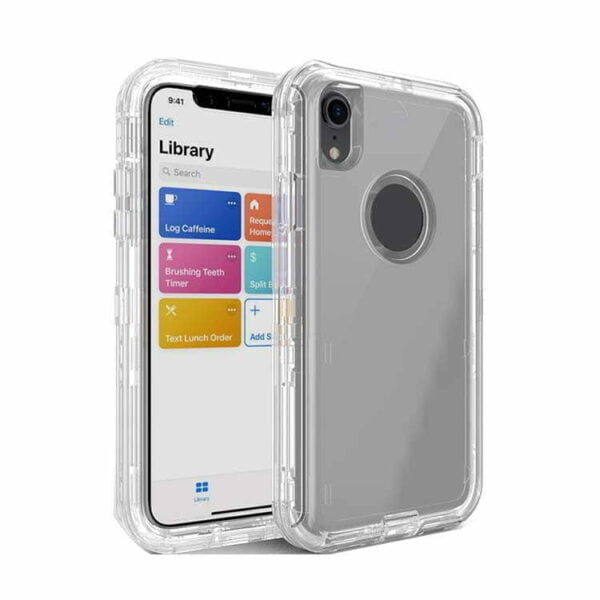 For Iphone XR Clear Defender Mobile Case - Shiny Clear
