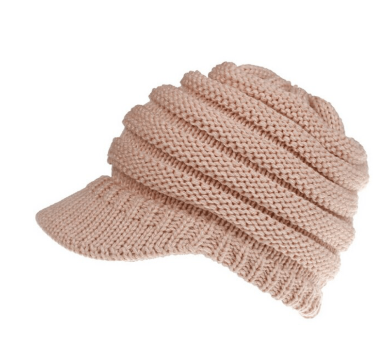Pink Ponytail hats - Warm Women's Woolen Baseball Cap Messy Bun Ponytail Beanie Winter Knit Hole Hats