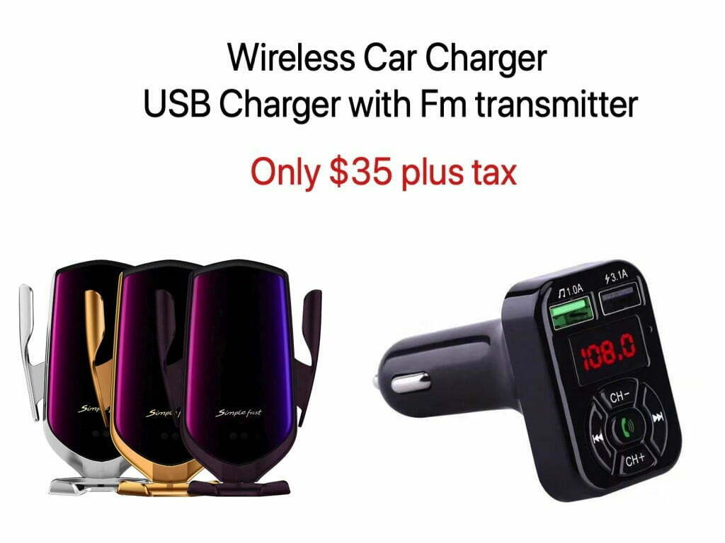 Qi Wireless Charger WIRELESS CHARGER WITH FM TRANSMITTER BUNDLE OFFER