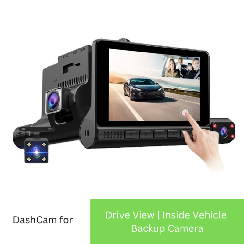 Dash Cameras: 3-in-1 Dashcam with Cabin and Backup Cameras