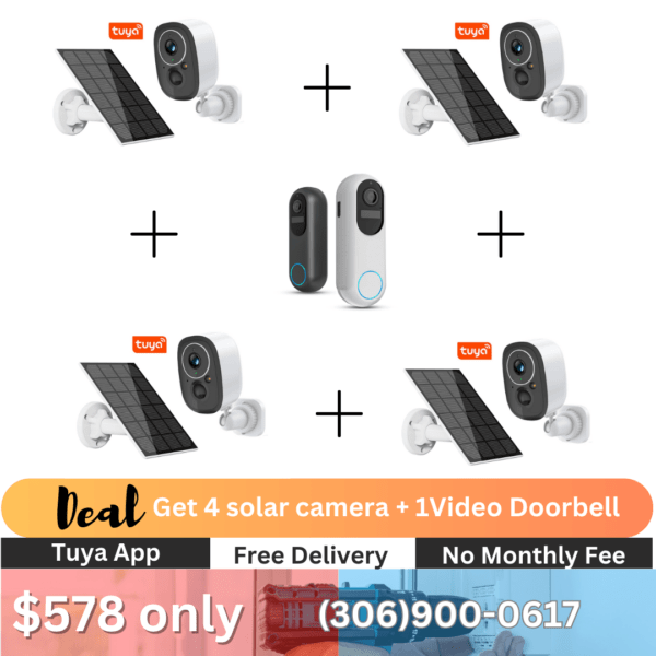 BUY IN BUNDLE WIRE-FREE SECURITY CAMERA WITH VIDEO DOORBELL