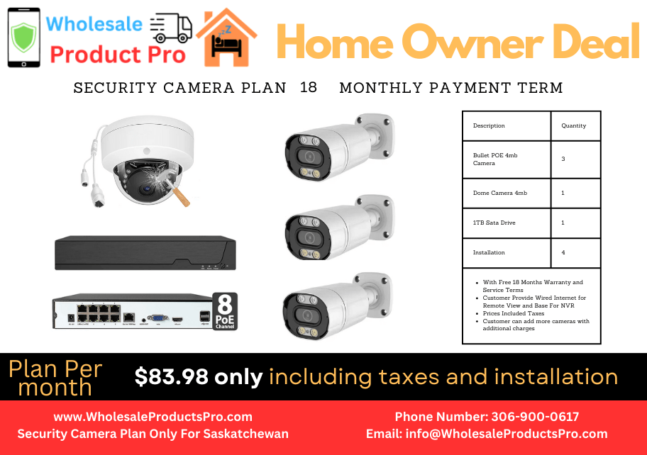 Home owner - plan - saskatoon -cctv equipment in Saskatoon with installation - Security camera - actual picture- available in stock - ready to ship camera - wholesale products pro - canada-6