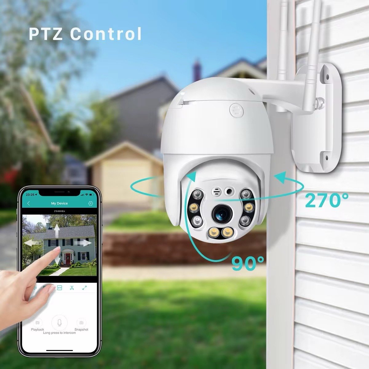 Outdoor WiFi PTZ Security Camera – Dual Antenna Wireless Surveillance (iCSee App) - Image 4