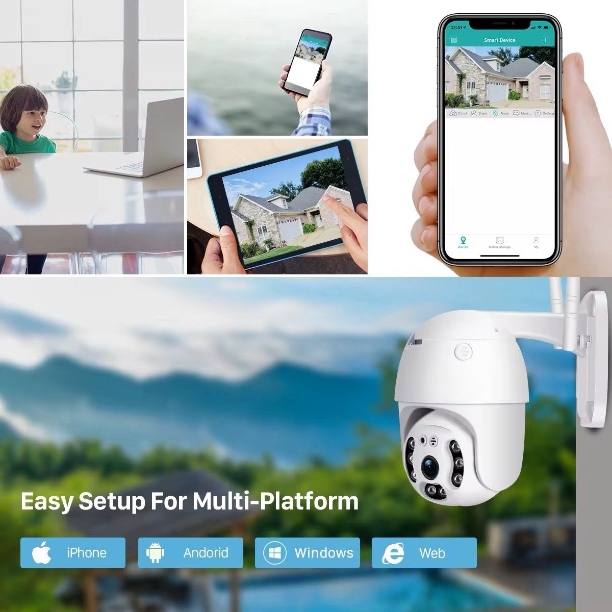 Outdoor WiFi PTZ Security Camera – Dual Antenna Wireless Surveillance (iCSee App) - Image 5